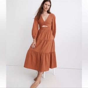 NWT Madewell Crepe Cutout Midi Dress size 2